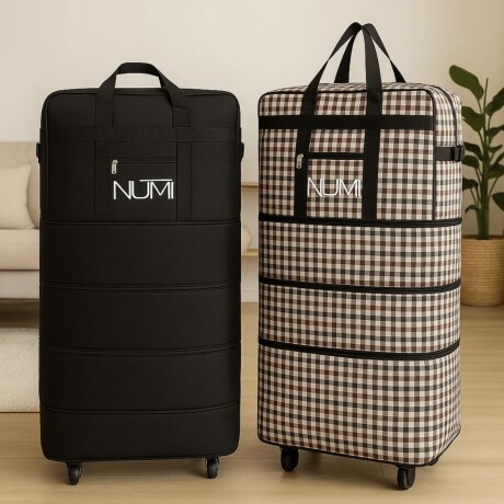 Bolso de Tela Gigante con 5 Ruedas 90x50x30cm Marrón y negro