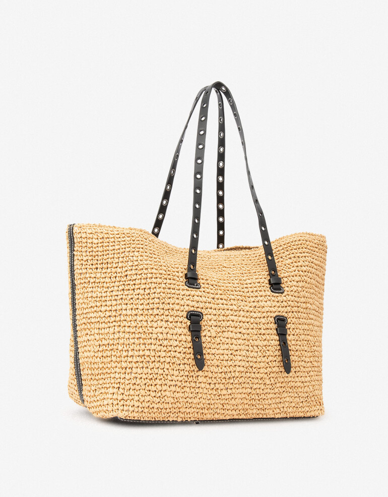 Shopper Shopper Efecto Rafia - Marron Beige