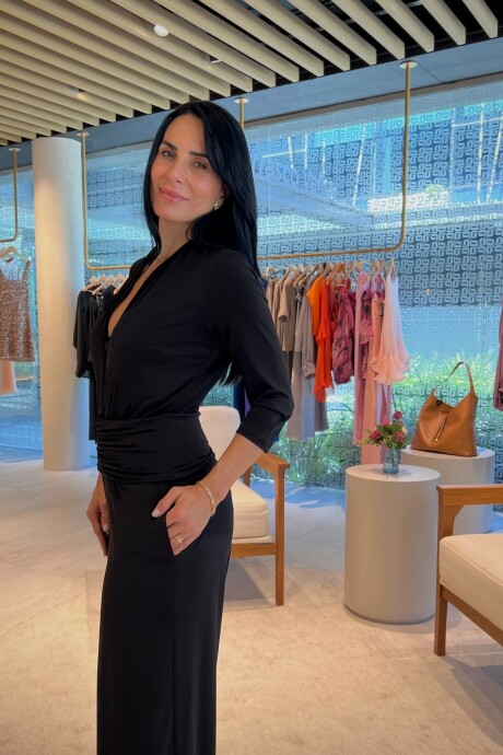 Mono manga 3/4 con faja Sonia Negro