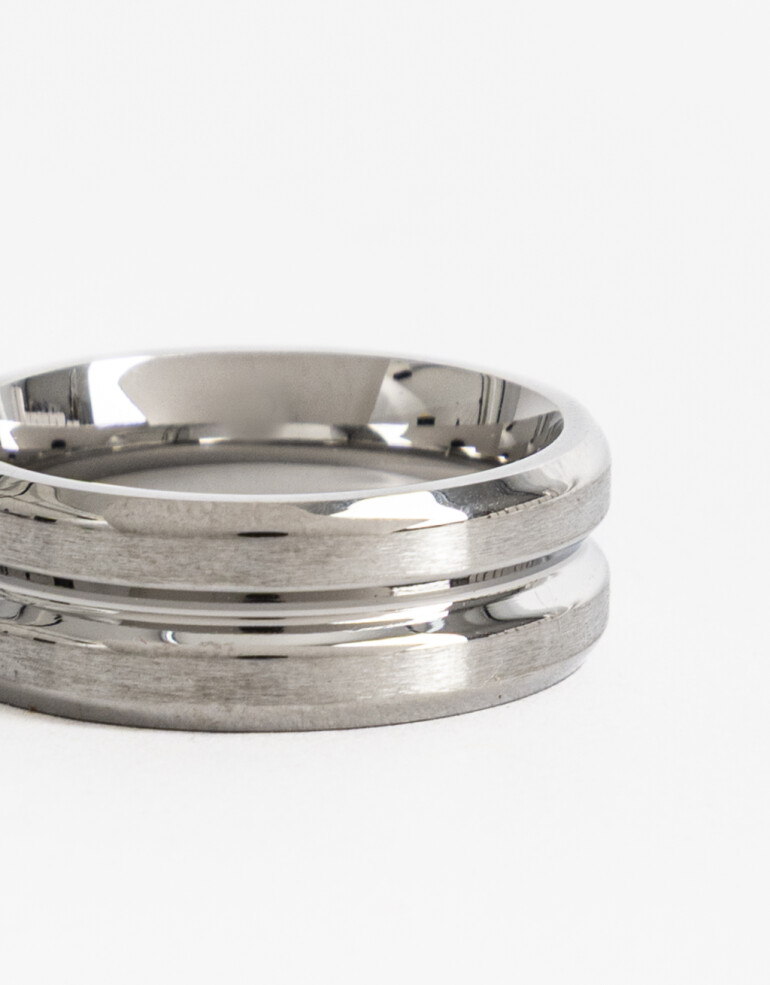 Anillos Medianos y Grandes Metal Anillo De Acero Men´s Collection - Plateado