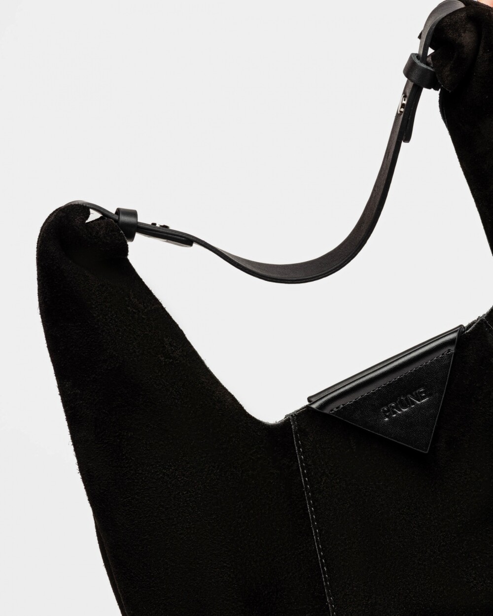 Cartera al hombro The Shopping en cuero gamuza Negro