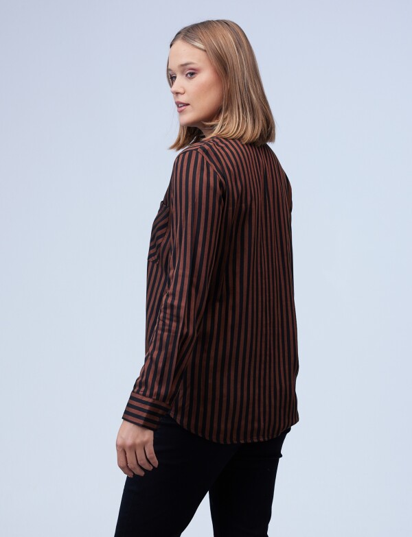 Camisa Lineas NEGRO/MARRON