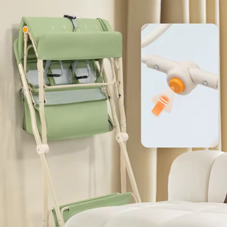 Cambiador Bebé Plegable Con Organizador y Ruedas Verde