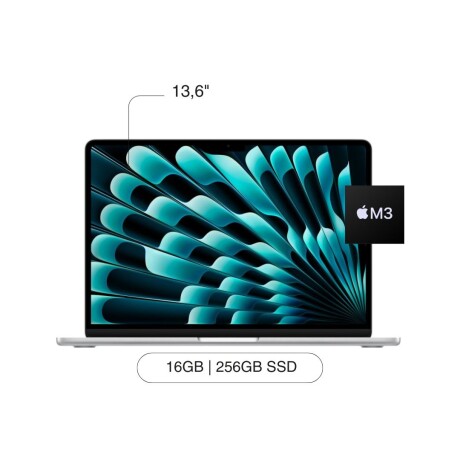 APPLE Macbook Air MC8H4LL/A 13.6' 256GB SSD / 16GB M3 Chip - Silver APPLE Macbook Air MC8H4LL/A 13.6' 256GB SSD / 16GB M3 Chip - Silver