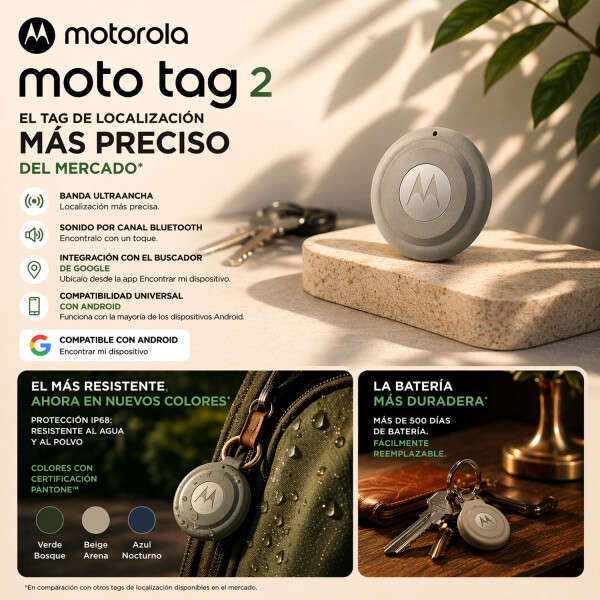 Tag Motorola Moto Tag 2 Gps Lip68 Android MARRON