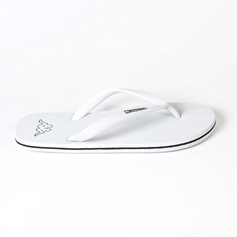 Sandalias Slides Logo Moker Unisex White - Black