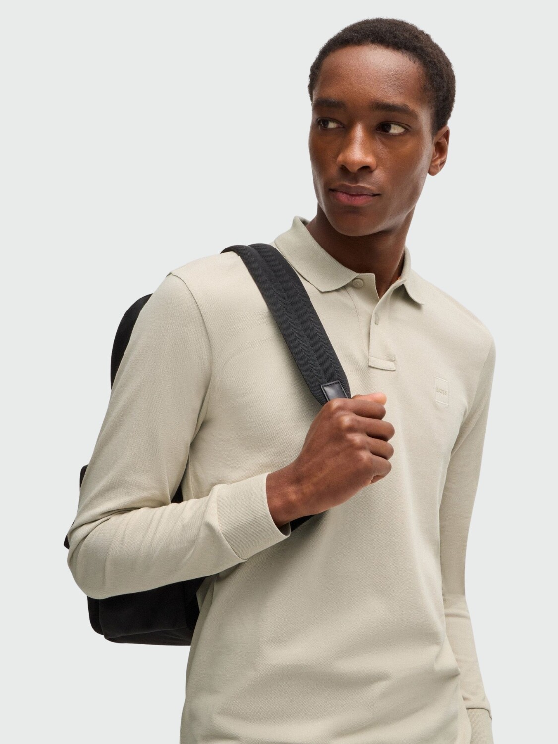 BOSS - Remera Polo en piqué de algodón Gris Oscuro
