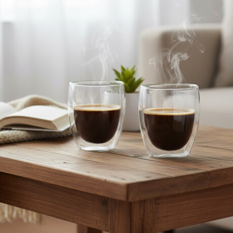 Set x2 Vasos doble pared 350ml borosilicato Varenna TRANSPARENTE