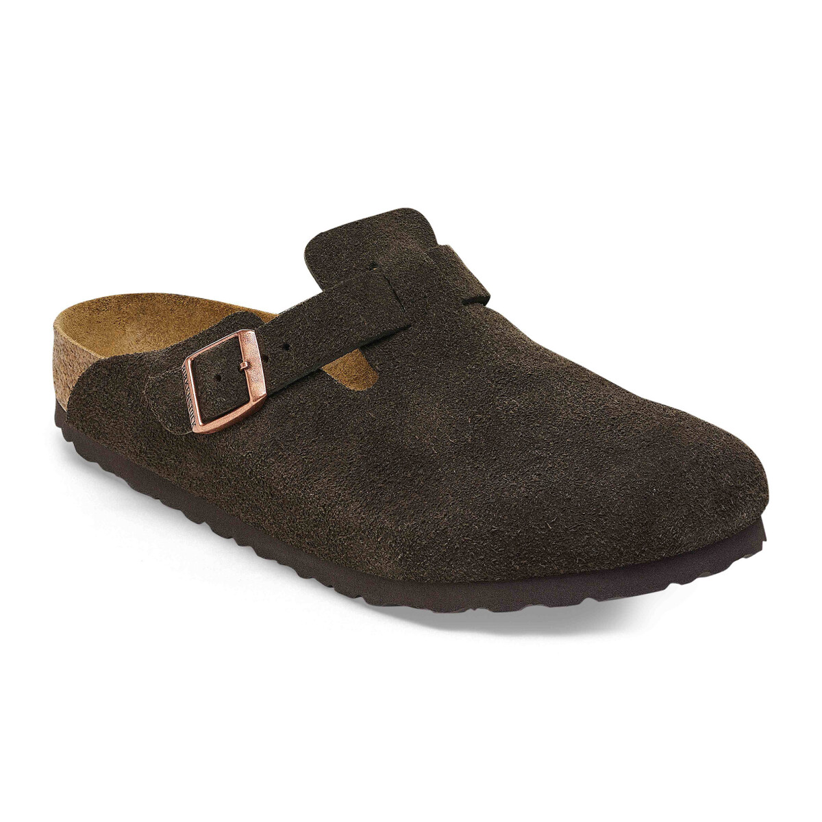 Zueco Boston Soft Footbed Suede Leather - Regular - Marron 