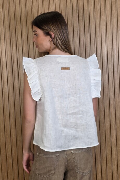 Musculosa Cata Puro Lino Blanco