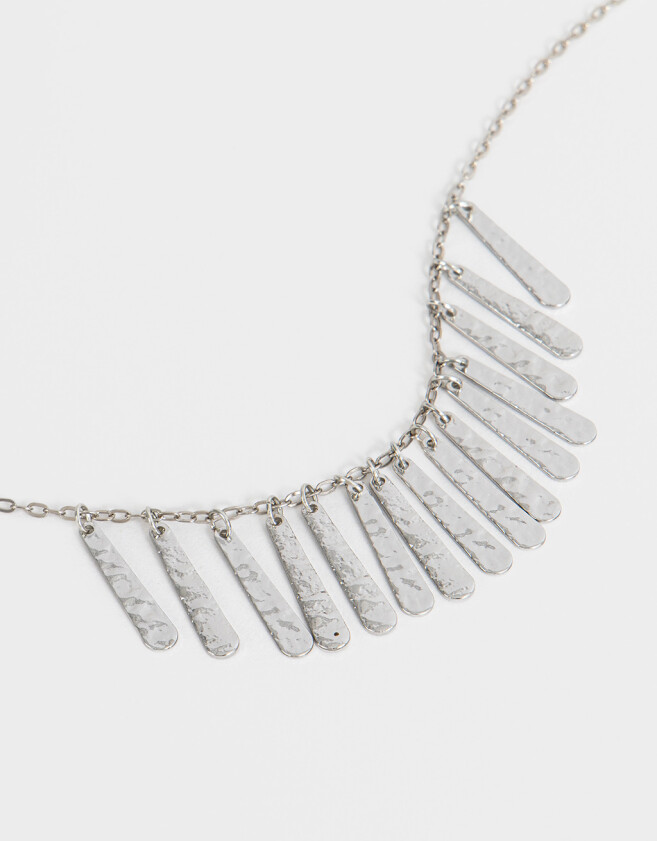 Collares Cortos Metal diferenciado Collar De Metal - Plateado