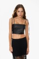 Top Leather Alba Negro