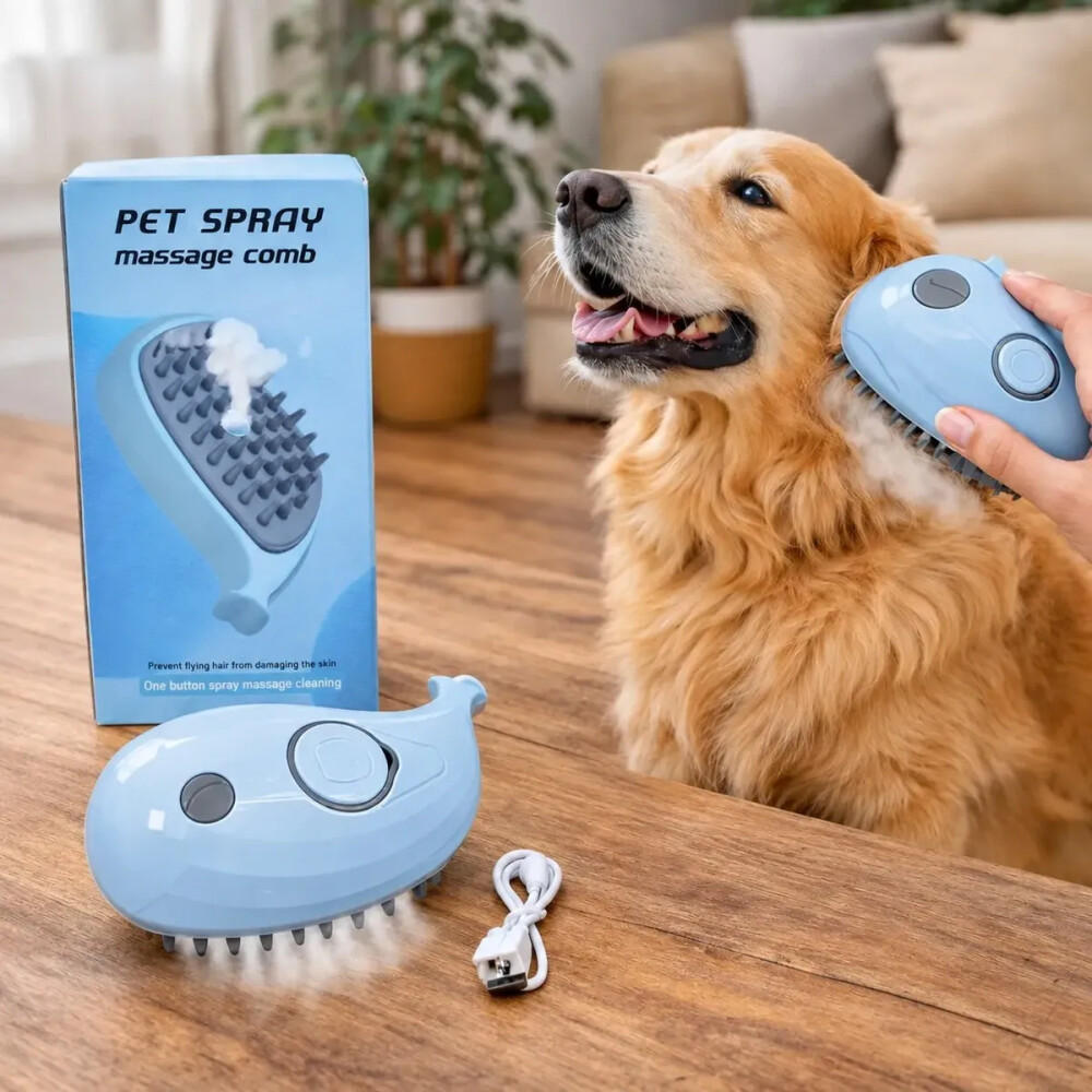 Cepillo Masajeador A Vapor Recargable Para Mascota Cepillo Masajeador A Vapor Recargable Para Mascota