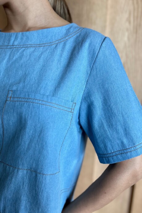 Remera Fresa Denim Celeste