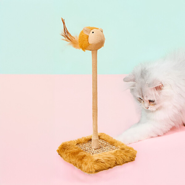 Juguete Raton Gatos Resorte Sonido Rascador Interactivo Variante Modelo Cuadrado