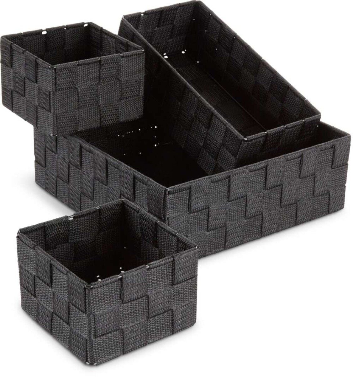 Juego De Cestas Folke - 4 Unidades Negro 