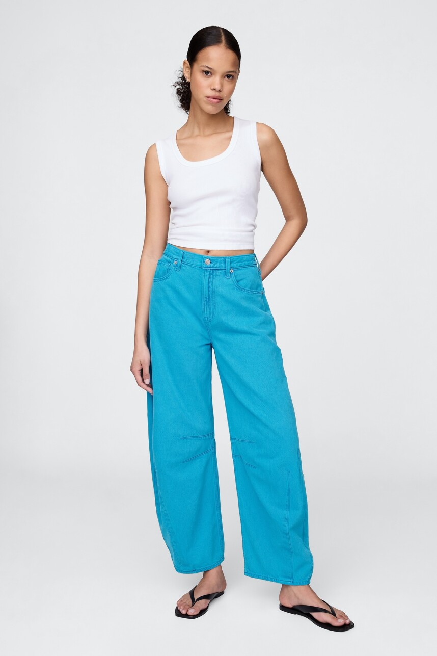 Jean Horseshoe Mujer Cyan Blue 579