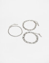 Pulseras Flexibles Sets Metal Set De Pulseras De Metal - Plateado Rodio