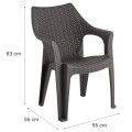 Silla De Plastico Con Posabrazos Apilable Negro