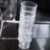 Vaso de vidrio acanalado apilable Vaso de vidrio acanalado apilable