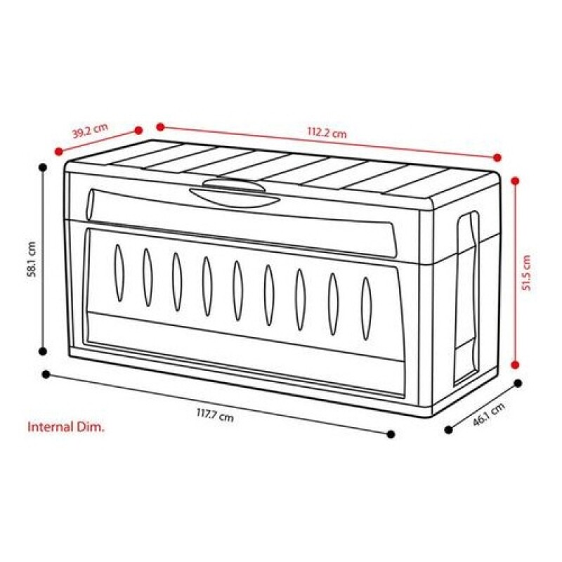 Baúl multiuso Rimax con tapa abatible y manijas 315 Litros Baúl multiuso Rimax con tapa abatible y manijas 315 Litros