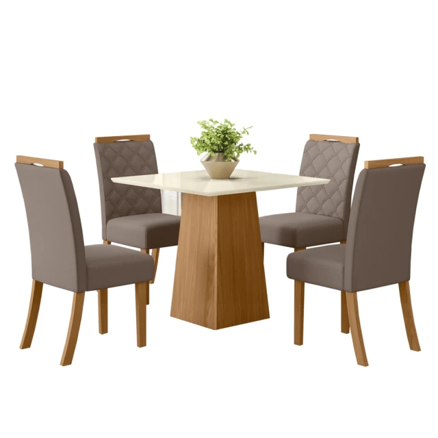 Juego de comedor mesa y 4 sillas tapizadas Juego de comedor mesa y 4 sillas tapizadas