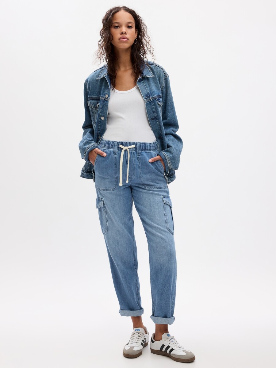 Jean Easy Cargo Mujer - Medium Indigo 15 