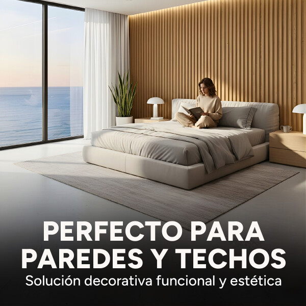 Pack x10 Wpc Simil Madera Wall Panel Lambrin 2.90x16.7 Color Marrón Madera 1