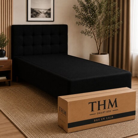 Cama SmartBox HAMPTONS 1 Plaza 80x185 cm Negro