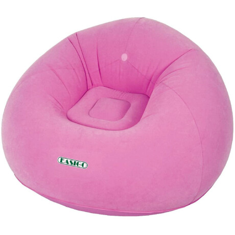 Sillón Puff Inflable Con Respaldo Interior Exterior Rosa