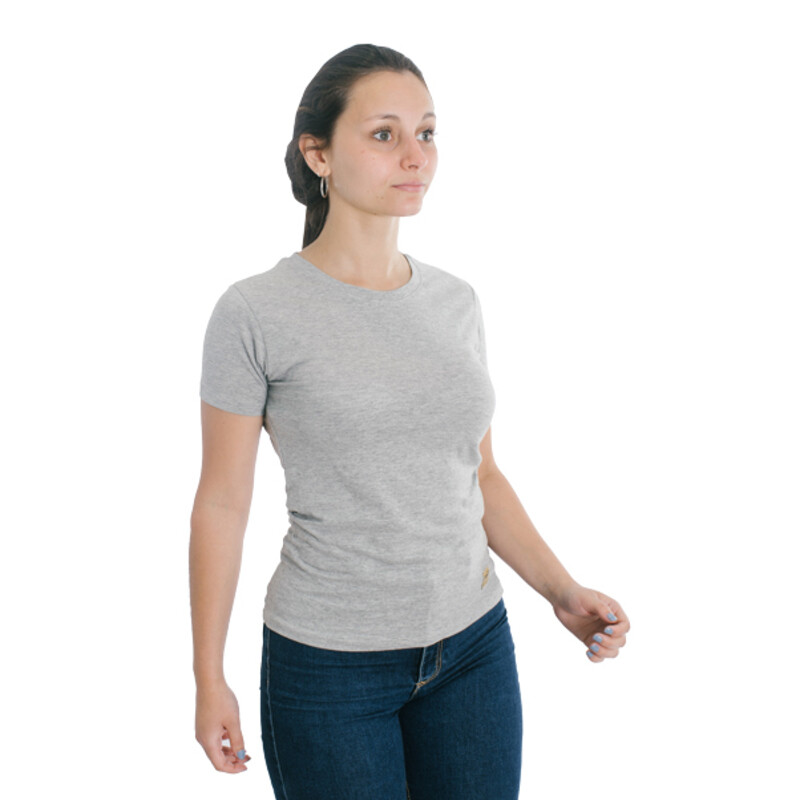 Muvem Ladies Plain Crew Neck T-Shirt Gris