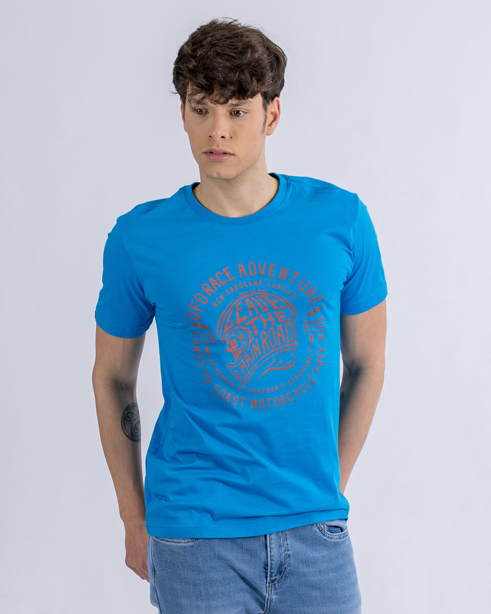 Camiseta en algodón estampada UFO Adventure azul - 2XL 