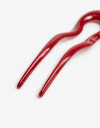 Peinetas y Palitos Acrilico Palito Glossy Formato Wavy. - Rojo Medio