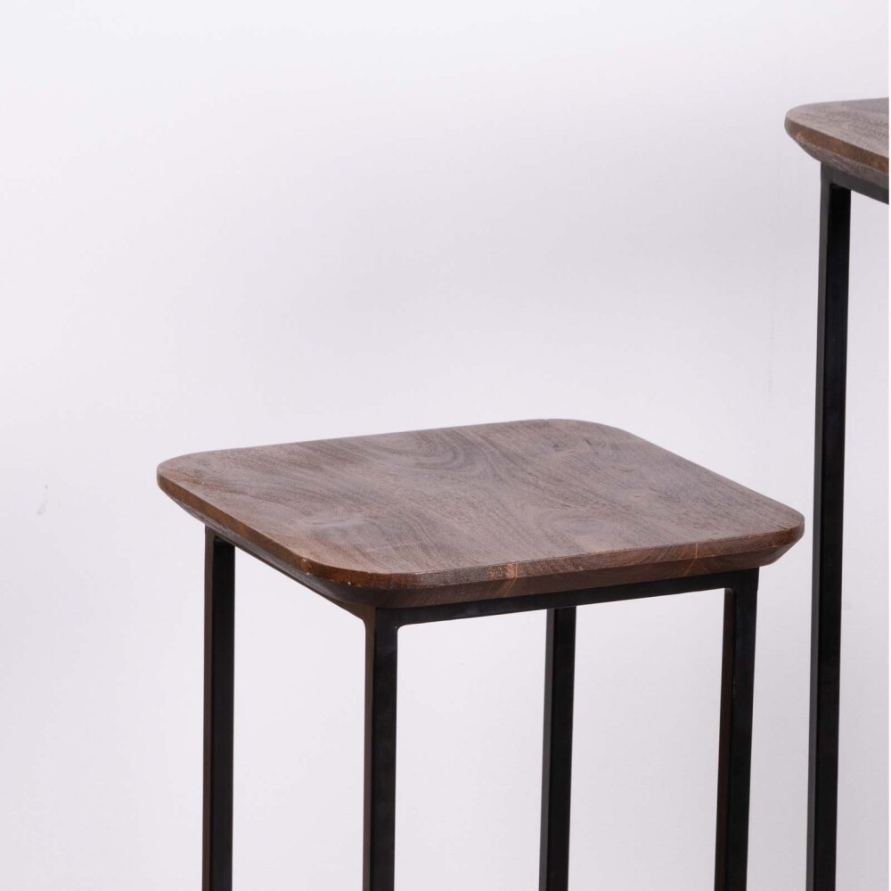 MESA AUXILIAR MADERA-Y-METAL MARRON ECLIPSE CASTAÑO