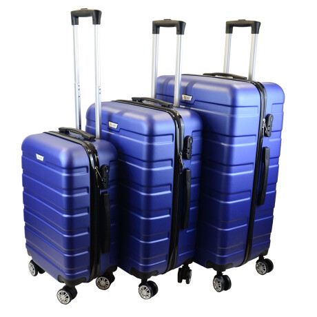 Set 3 Valijas rígidas 4 ruedas 20 24 28 Premium AZUL