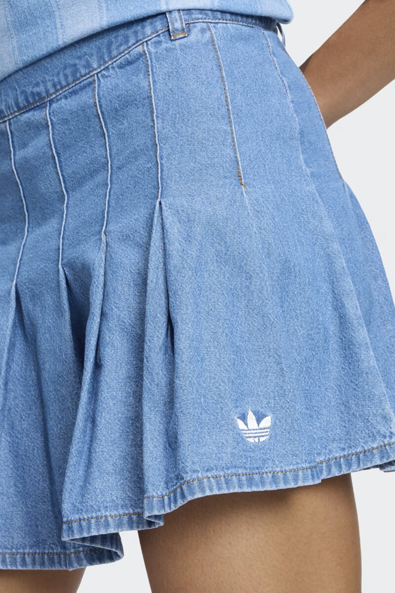 FALDA PLISADA DE TEJIDO DENIM Denim