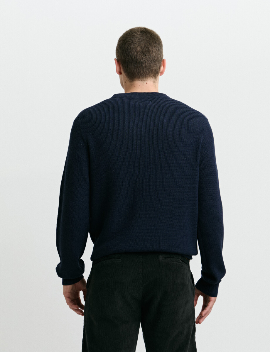 470986 SWEATER HARRINGTON LABEL Azul Oscuro