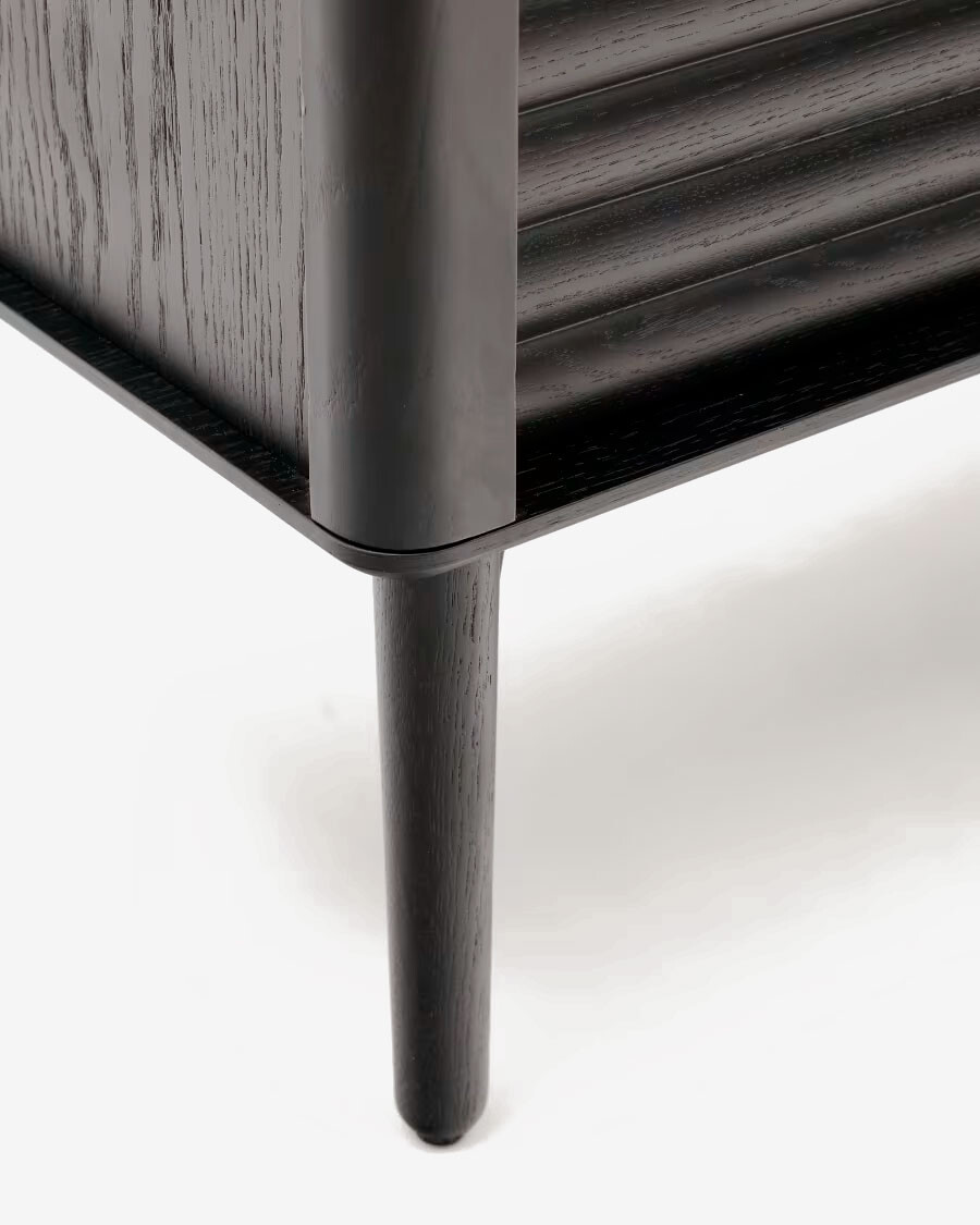 Aparador Lenon 3 puertas y 3 cajones madera maciza y chapa roble negro 200x86cm FSC Mix Crédito