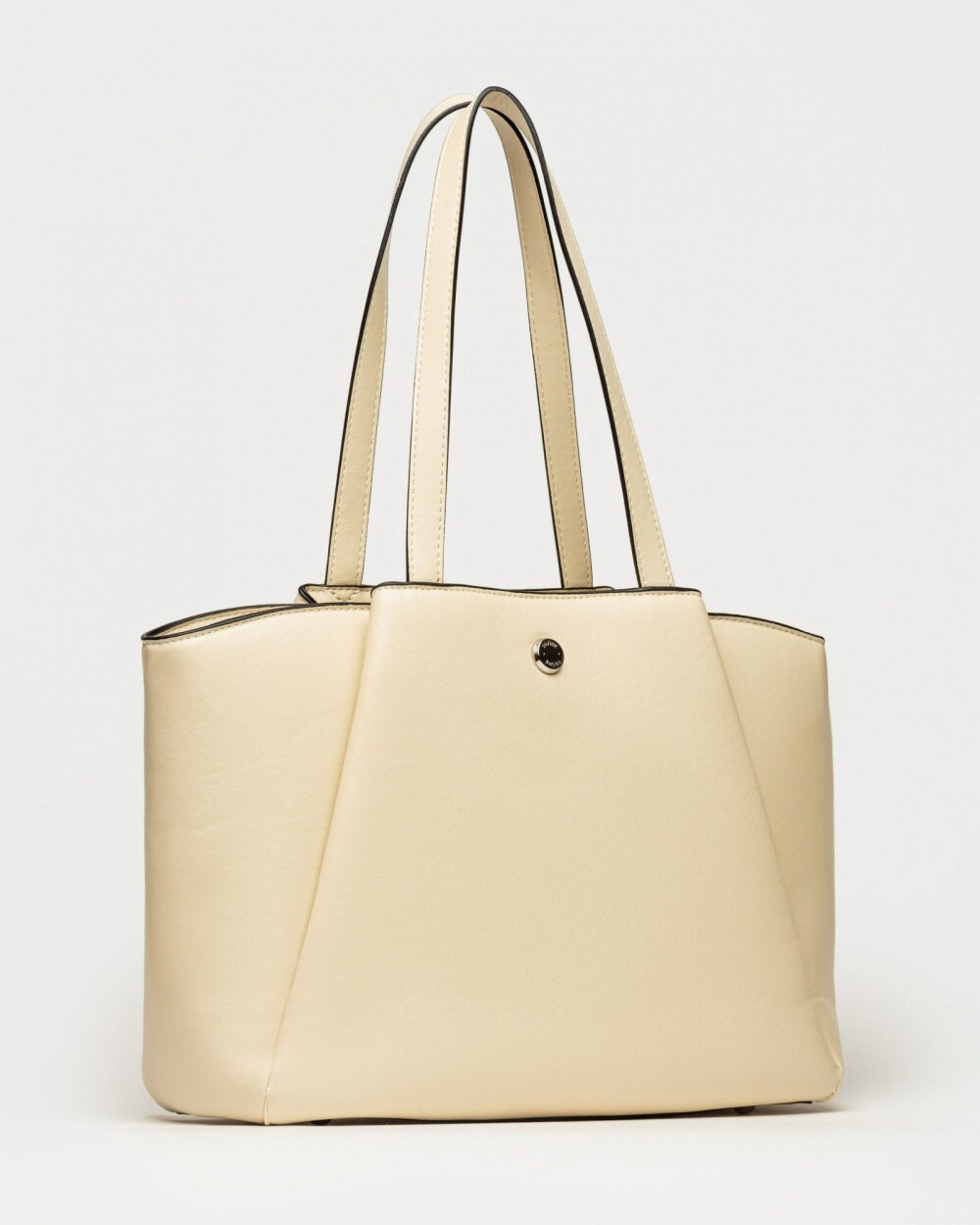 Shopper Raix en efecto cuero liso Natural