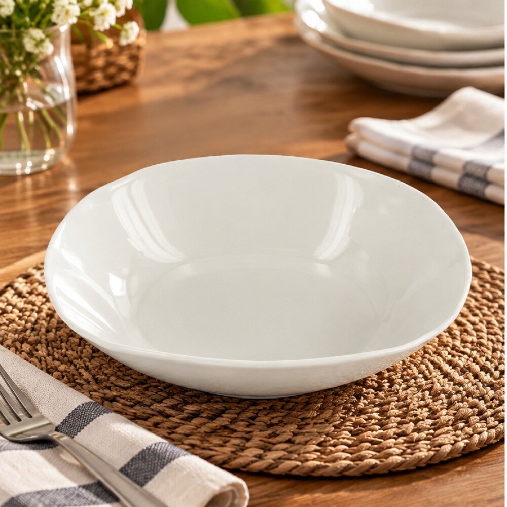 Plato blanco hondo cuadrado 23 cm Plato blanco hondo cuadrado 23 cm