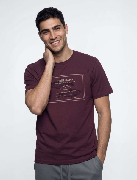 CAMISETA CON ESTAMPA MODELO REGULAR BORDEAUX