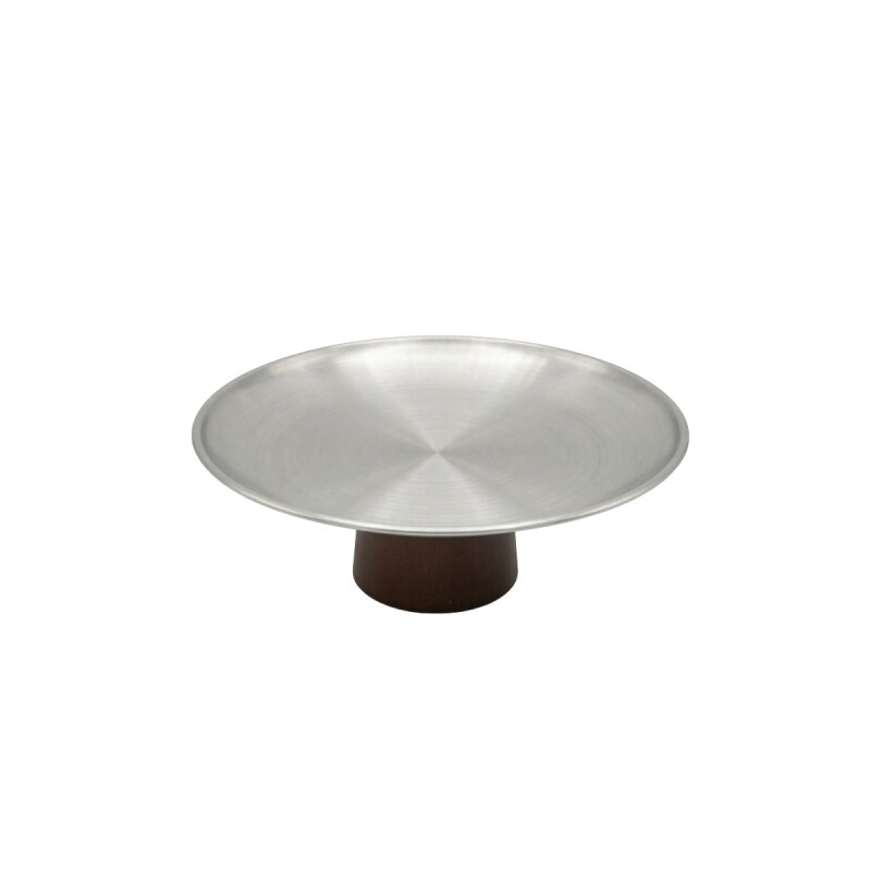 BANDEJA RED INOX C/BASE MADERA 20CM Unica