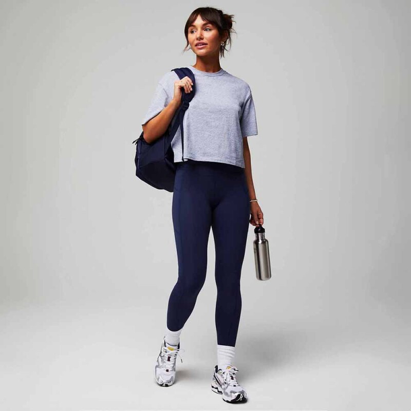 Polo Cotton Boxy Tee Mujer Classic Grey Heather