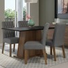 Juego Comedor Lumax Mesa Rustic Negra + 4 Sillas Fiona Gris