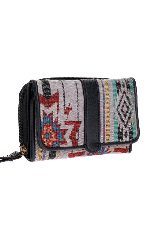 BILLETERA BOHO EMMA DISEÑO ÉTNICO Y NEGRO