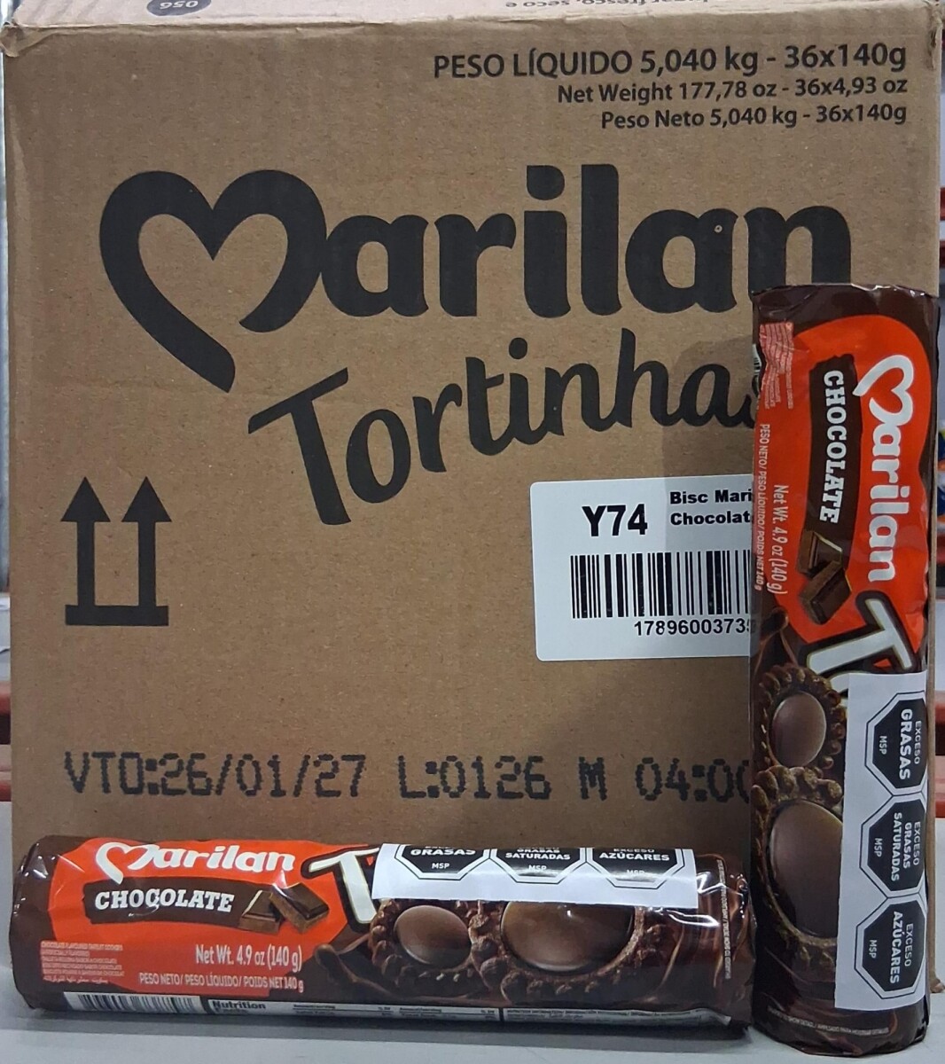 GALLETITA. TORTITAS MARILAN TUBO CHOCOLATE 140g 