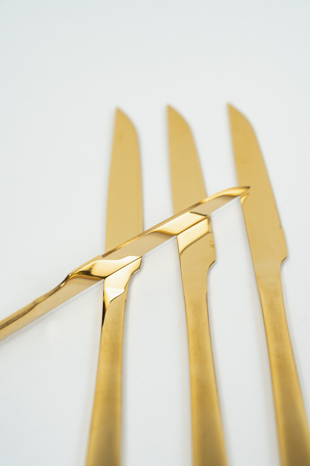 Cuchillo Asher De Postre Set 4 Un. Dorado Brillante Color Unico