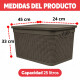 Set x2 Caja simil ratán 25 lts CHOCOLATE