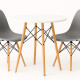 Juego de comedor Con Mesa Circular de 80cm + 2 Sillas Eames Gris