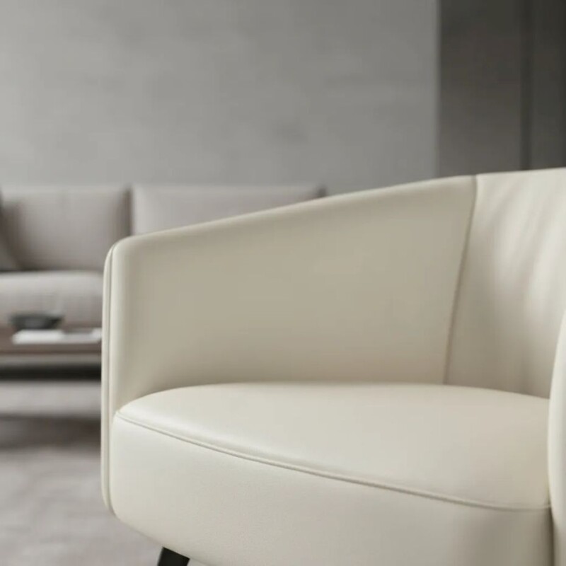 BUTACA CUERO - PERLA - PATAS METAL ONIX BUTACA CUERO - PERLA - PATAS METAL ONIX